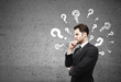 businessman having questions