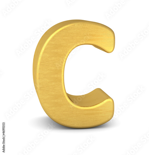 Illustration: buchstabe letter C gold vertikal buchstabe letter C gold vertikal