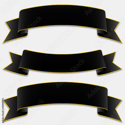 Vector: Schwarze Banderole, Banner, Design Elements Set Schwarze Banderole, Banner, Design Elements Set