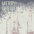 Merry christmas greetings on wooden background. Vector illustrat