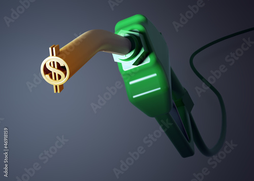 Illustration: Dollar sign fuel nozzle Dollar sign fuel nozzle