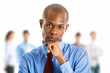 Businessman in front of his team