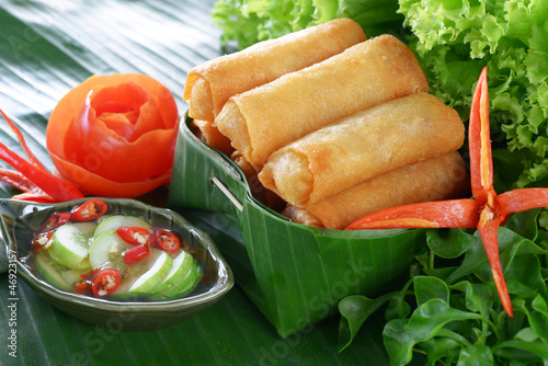 Photo: Crispy Chinese Traditional Spring rolls food Crispy Chinese Traditional Spring rolls food