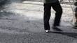 worker at asphalting works