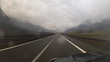 Driving On Highway In Rainy Day