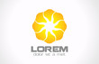 Abstract Flower Logo. Infinite star icon. Sun concept. Vector.