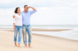 Portrait of a happy couple at the beach
