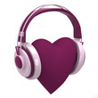 Pink headphones with a heart