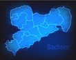 Karte von Sachsen als Scribble