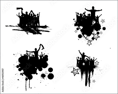 Vector: Set of silhouettes for sports championships and concerts Set of silhouettes for sports championships and concerts