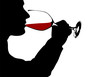 Wein trinken, Silhouette