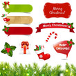 Vektor: Big Christmas Icons Set With Border Big Christmas Icons Set With Border