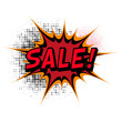 Sale. Comic book explosion.
