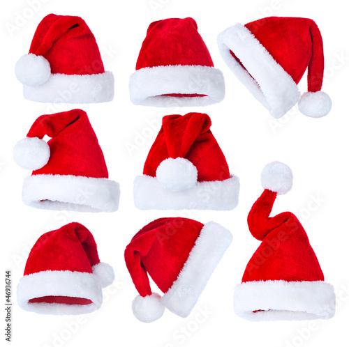 Photo: Santa's Hat set over white Santa's Hat set over white