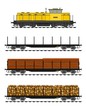 Freight train loaded with wood trunks.
