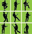 high quality guitar player silhouette set