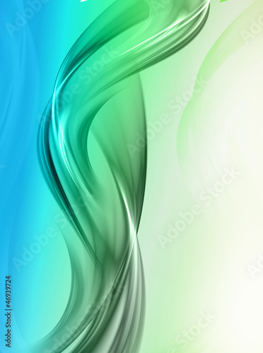 Illustration: Elegant green fractal wave Elegant green fractal wave
