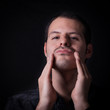 Man proud about his moustache