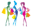Vektor: Shopping girls Shopping girls