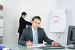 manager arbeiter am pc