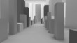 Flight on the abstract three-dimensional city