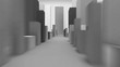 Flight on the abstract three-dimensional city