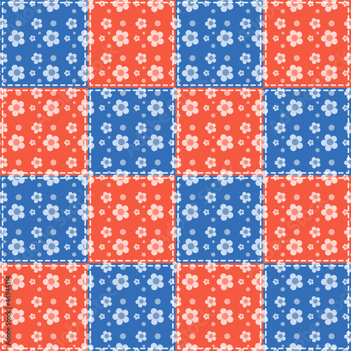 Vector: Blue and red flowers Blue and red flowers