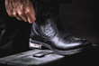Photo: leather boots on valise leather boots on valise