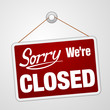 Vector: We Are Closed Sign We Are Closed Sign