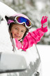 Winter, travel - girl  ready for the travel for ski holiday
