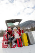 Winter, travel - family  ready for the travel for winter holiday