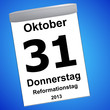 Kalender auf blau - 31.10.2013 - Reformationstag