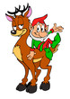 Illustration: Christmas Elf & Reindeer Christmas Elf & Reindeer