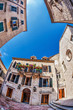 Foto: Fish-eye view of the old city on sky background Fish-eye view of the old city on sky background