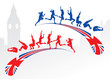Vector: Long jump with Great Britain flag Long jump with Great Britain flag