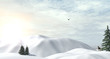 Deer in snowy wintertime
