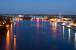 Schleusen des Nord-Ostsee-Kanals in Kiel bei Nacht
