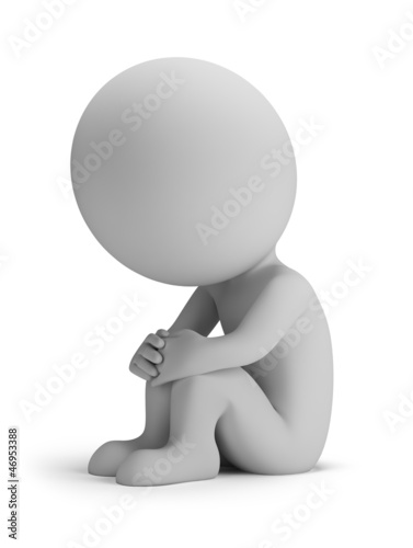 Illustration: 3d small people - sorrow 3d small people - sorrow