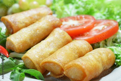 Photo: Crispy Chinese Traditional Spring rolls food Crispy Chinese Traditional Spring rolls food