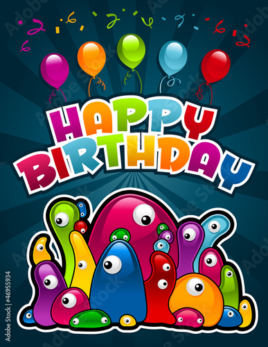 Vector: Birthday Party Monsters Birthday Party Monsters