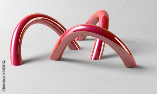 Illustration: 3D Torus coming out of the ground 3D Torus coming out of the ground