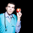 Healthy Eating Metaphor With Doctor Holding Apple