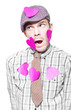 Young Boy Covered In Be My Valentine Love Letters
