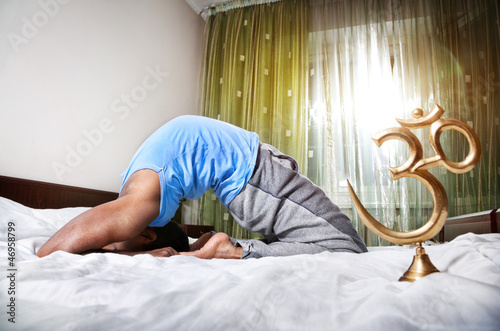 Photo: Morning yoga on the bed Morning yoga on the bed