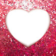 Pink Gold frame in the shape of heart. EPS 8