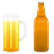 beer bottle and glass illustration