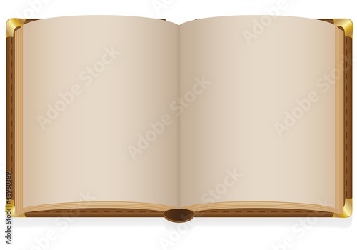 Illustration: old open book with blank sheets illustration old open book with blank sheets illustration