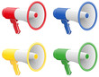 colored megaphones illustration