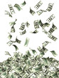 Illustration: Flying banknotes of dollars Flying banknotes of dollars