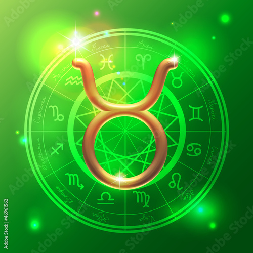 Vector: Zodiac Taurus golden sign Zodiac Taurus golden sign